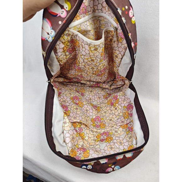 LeSportsac Recycled Backpack Petite Penguins Print Floral Lining Bookbag Pouch main image 9